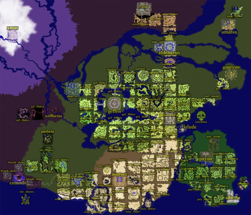 ragnarok online map areas